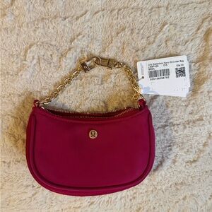 lululemon athletica Hot Pink Mini Shoulder Bag with Gold Chain